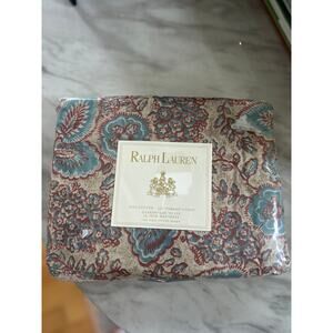 Ralph Lauren 90s Aix-En-Provence Tan Red Blue Floral FULL FITTED Sheet